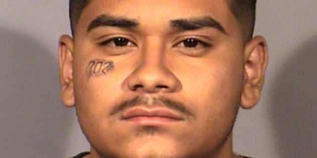 Edgar Samaniego, 20, has been charged with attempted murder in connection with the shooting of a Las Vegas police officer, authorities say. (Las Vegas Metropolitan Police Department)