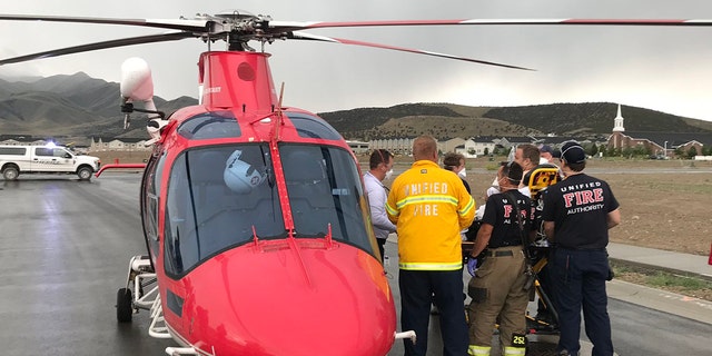 A man was knocked unconscious after a lightning strike nearby as he was hiking on Sunday near Eagle Mountain, Utah.