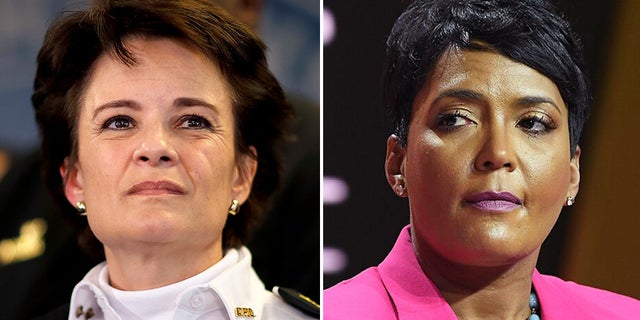 Atlanta police Chief Erika Shields, left, stepped down from the position Saturday. Atlanta Mayor Keisha Lance Bottoms, right, sought a police officer's termination in response to a fatal shooting Friday night.