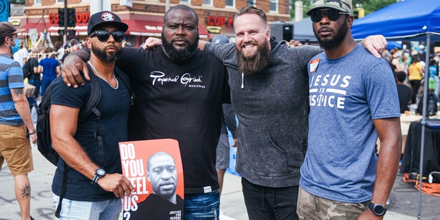 Pictured: Christophe Ulysse of YWAM Kona, Hawaii; Alfonzo Williams of Worldwide Outreach Ministries in Minneapolis, Minn.; Graham Marshall of Circuit Riders; and JT Thomas of Civil Righteousness.