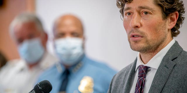 Minneapolis Mayor Jacob Frey speaks in Minneapolis, May 28, 2020. (Associated Press)