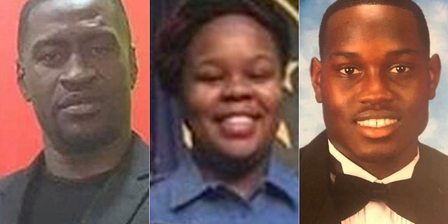 George Floyd (left), Breonna Taylor and Ahmaud Arbery