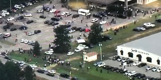 The scene Saturday at George Floyd public viewing in Raeford, N.C. (Hoke County Sheriff's Office)