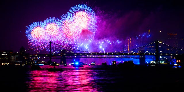 The 43rd Annual Macy's 4th of July fireworks on July 4, 2019, in New York City.  