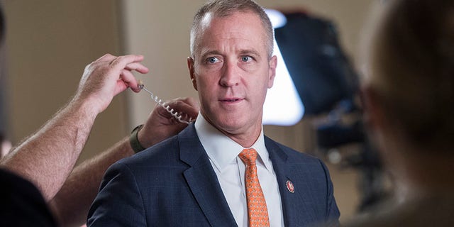 Rep. Sean Patrick Maloney prepares for an interview in the Capitol on Sept. 27, 2019.