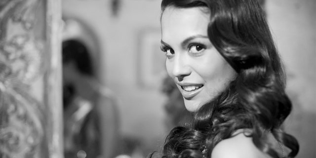 2013 Playmate Of The Year Raquel Pomplun poses for a portrait during Playboy's 2013 Playmate Of The Year Luncheon at The Playboy Mansion on May 9, 2013, in Holmby Hills, Calif.