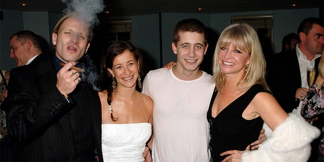 Jamie Wood, Leah Wood, Tyrone Wood and Jo Wood attend a party thrown by Jo Wood to celebrate the launch of the Jo Wood Bath & Bodycare range at Harvey Nichols on Oct. 26, 2005, in London, England.