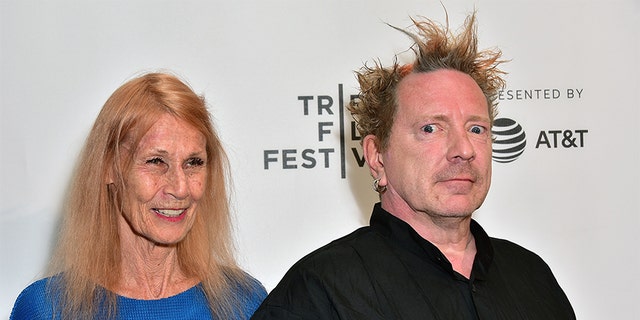John Lydon, aka Johnny Rotten and his wife Nora Forster, attends the 2017 Tribeca Film Festival - 'The Public Image Is Rotten' screening at Spring Studios on April 21, 2017, in New York City. 