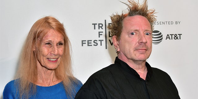 John Lydon, aka Johnny Rotten and his wife Nora Forster, attends the 2017 Tribeca Film Festival - 'The Public Image Is Rotten' screening at Spring Studios on April 21, 2017, in New York City. 