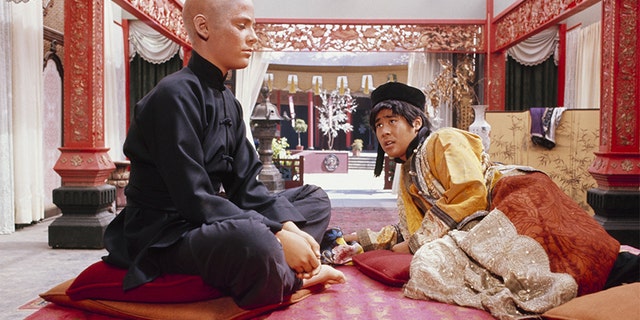 Radames Pera (left) filming 'Kung Fu,' circa 1974.