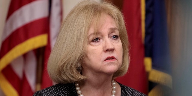 File Photo: St. Louis Mayor Lyda Krewson speaks during a press conference at City Hall in St. Louis, Missouri, on September 19, 2017. (Photo by Whitney Curtis for The Washington Post via Getty Images)