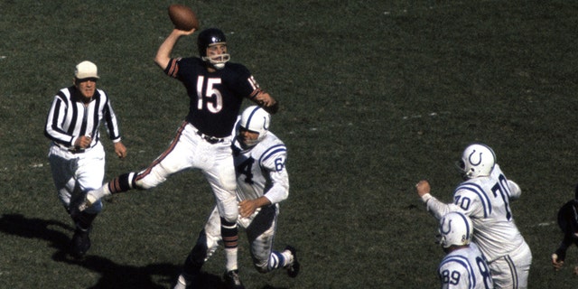 Gino Marchetti, of the Baltimore Colts, is one of the best defensive ends in league history. (Photo by Diamond Images/Getty Images)