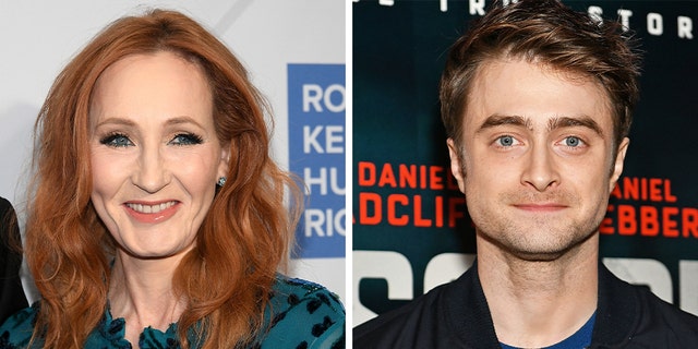 J.K. Rowling (left) and Daniel Radcliffe.