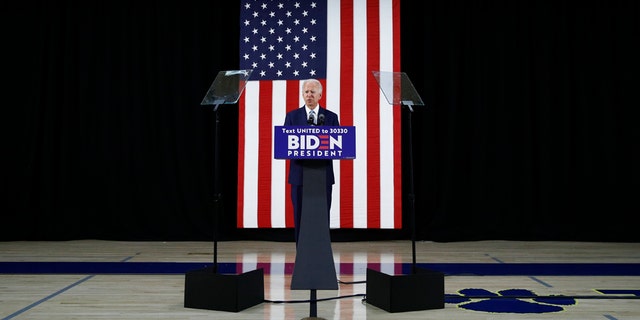 Democratic presidential candidate, former Vice President Joe Biden, speaks Tuesday, June 30, 2020, in Wilmington, Del. (AP Photo/Patrick Semansky)