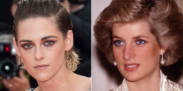 Kristen Stewart (L) and Princess Diana (R)