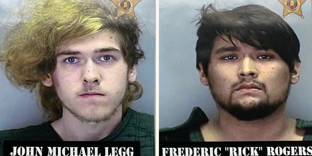 Mugshots for John Michael Legg, 20, and Frederic Rogers, 23.