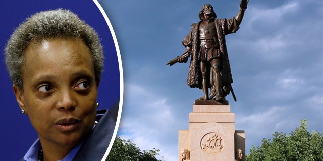 Chicago Mayor Lori Lightfoot was considering removing a statue of Christopher Columbus from Grant Park as early as Thursday night, reports said.