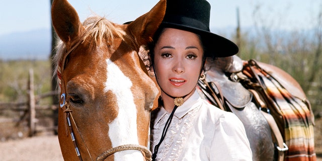 'High Chaparral' -- 'To Stand for Something More' Episode 6 -- Pictured: Linda Cristal as Victoria Montoya Cannon -- (Photo by: NBCU Photo Bank/NBCUniversal via Getty Images)