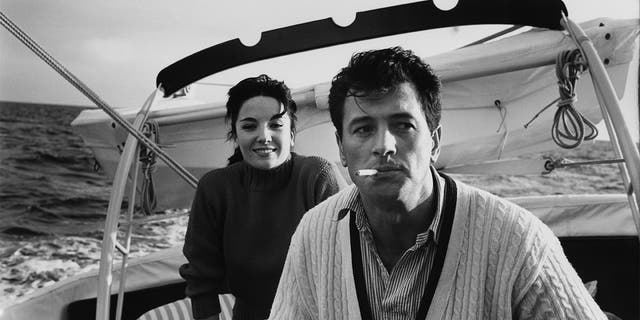 Actors Rock Hudson (1925 - 1985) and Linda Cristal on board a yacht, Feb. 18, 1960. (Photo by Photoplay/Archive Photos/Getty Images)