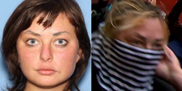 The criminal complaint said Channon's eyebrows helped police link her to a masked woman shown lighting fires in security video. (DOJ)