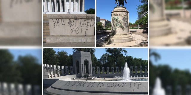 Vandals damaged the Lincoln Memorial, the World War II Memorial and the statue of General Casimir Pulaski on the National Mall in Washington amid George Floyd protests.