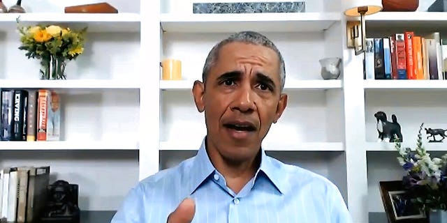Former President Barack Obama speaks June 3, 2020, during virtual town hall event with young people to discuss policing and the civil unrest that has followed the killing of George Floyd by police in Minneapolis. (My Brother's Keeper Alliance and The Obama Foundation via AP)
