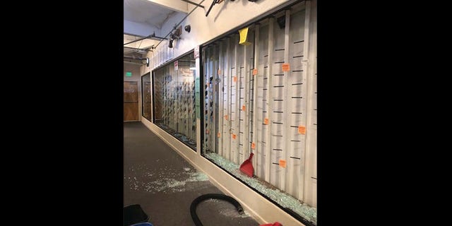 Shelves were left empty after looters stole dozens of firearms from Guns, Fishing and Other Stuff, a two-story gun and outdoor recreation store in Vacaville, Calif., on June 1. (Courtesy DOJ)