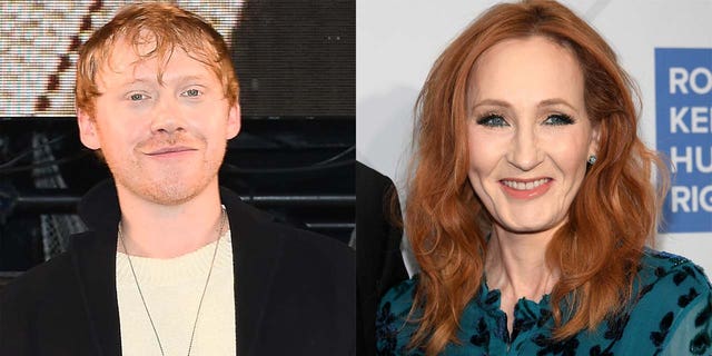 Rupert Grint, left, disagreed with J.K. Rowling's comments on transgender people.