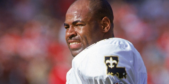 Linebacker Sam Mills #51 of the New Orleans Saints stands on the sideline during during an NFL game against the San Francisco 49ers on Nov. 15, 1992 at Candlestick Park in San Francisco, Calif. The Niners won 21-20. (Photo by Otto Greule Jr/Getty Images)