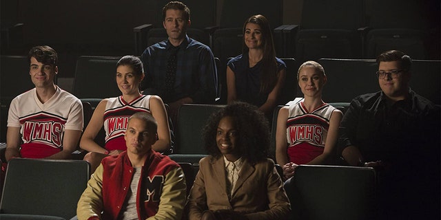 Clockwise from left: Billy Lewis Jr., Laura Dreyfuss, Matthew Morrison, Lea Michele, Becca Tobin, Noah Guthrie, Samantha Marie Ware and Marshall Williams in 'Glee.'