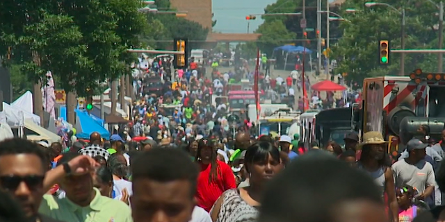 Hundreds gathering to celebrate Juneteenth a few years ago. Source / Fox News