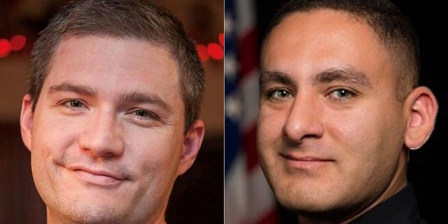 Shooting victims, Sgt. Craig Johnson, left, and Officer Aurash Zarkeshan of theTulsa Police Department