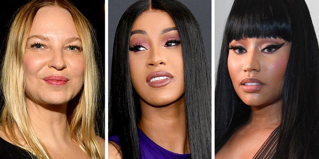 Left to right: Sia, Cardi B and Nicki Minaj.
