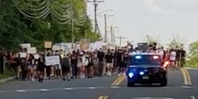 A woman was seriously injured after a deer ran into a group of Black Lives Matter demonstrators in New Jersey on Friday.