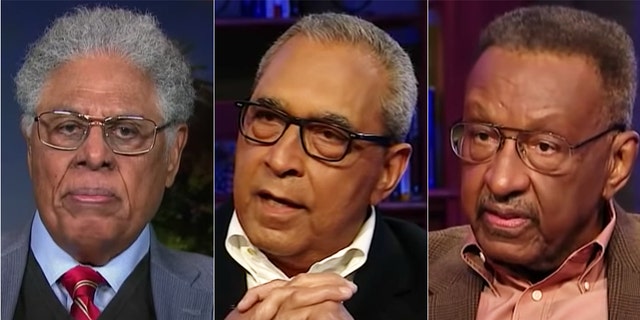Thomas Sowell (eft), Shelby Steele (center) and Walter Williams