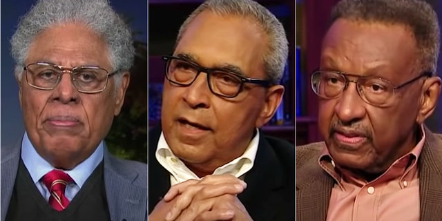 Thomas Sowell (eft), Shelby Steele (center) and Walter Williams