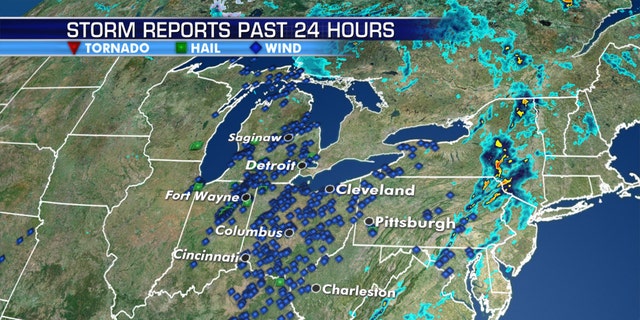 Storm reports from severe weather on Wednesday across the Midwest.