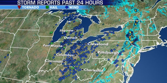 Storm reports from severe weather on Wednesday across the Midwest.