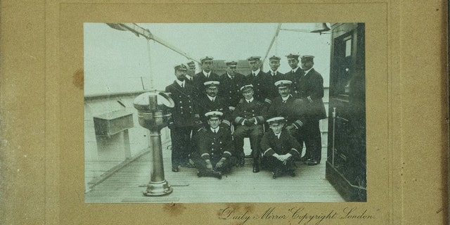 A signed photo of leading officers on the rescue ship Carpathia that was owned by Lowe.