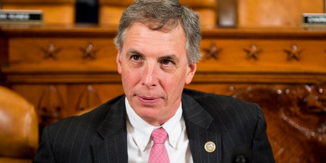 Rep. Tom Rice, R-S.C., speaks with a staffer before the start of the House Ways and Means Committee hearing on President Trumps budget proposals for fiscal year 2018 on Wednesday, May 24, 2017. (Getty)