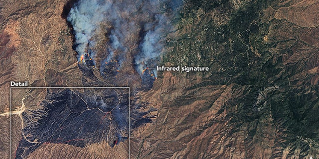 The Bush Fire is the largest in Arizona this year and the largest in the United States right now as seen in this NASA photo from June 14.
