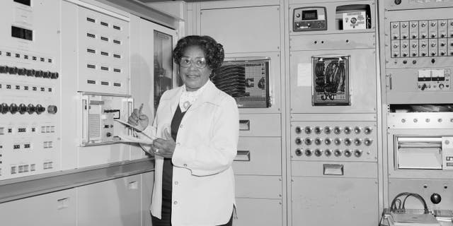 This 1977 photo made available by NASA shows engineer Mary W. Jackson at NASA's Langley Research Center in Hampton, Va. - file photo.