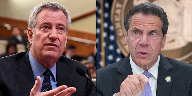New York City Mayor Bill de Blasio and New York Gov. Andrew Cuomo were sued by Catholic priests and Orthodox Jewish congregants for using coronavirus restrictions to discriminate against people of faith. (AP)