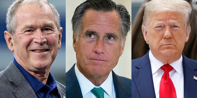 Former President Bush; Utah GOP Sen. Mitt Romney; President Trump