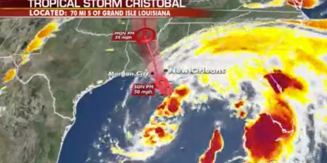 Tropical Storm Cristobal is preparing to make landfall along the Gulf Coast of Louisiana on Sunday.