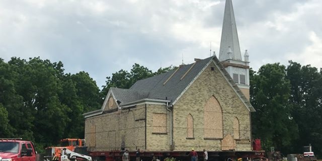 121-year-old Wisconsin church moves on wheels to new location.