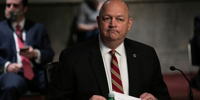 Federal Aviation Administration administrator Stephen Dickson waits to testify during a hearing of the Senate Commerce, Science, and Transportation Committee on Capitol Hill on June 17, 2020, in Washington. (Associated Press)