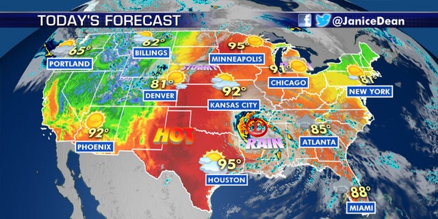 The forecast across the U.S. on June 8, 2020.