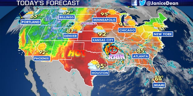 The forecast across the U.S. on June 8, 2020.