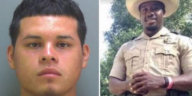 PICTURE: Eliceo Hernandez, left, is charged in the death of Florida wildlife officer Julian Keen.